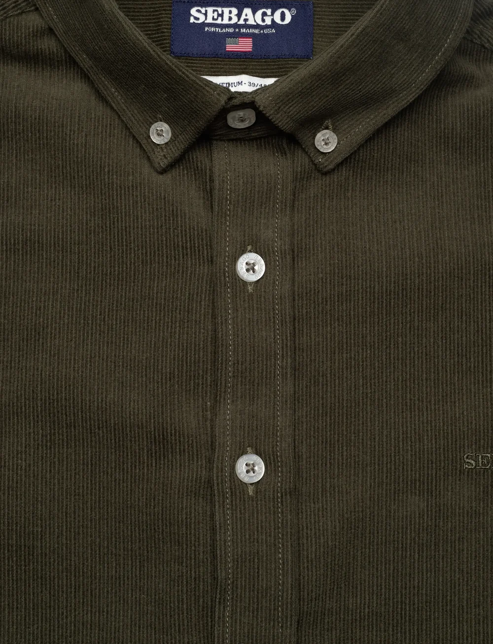 Sebago - Cord BD Shirt - corduroy overhemden - dark sage - 2