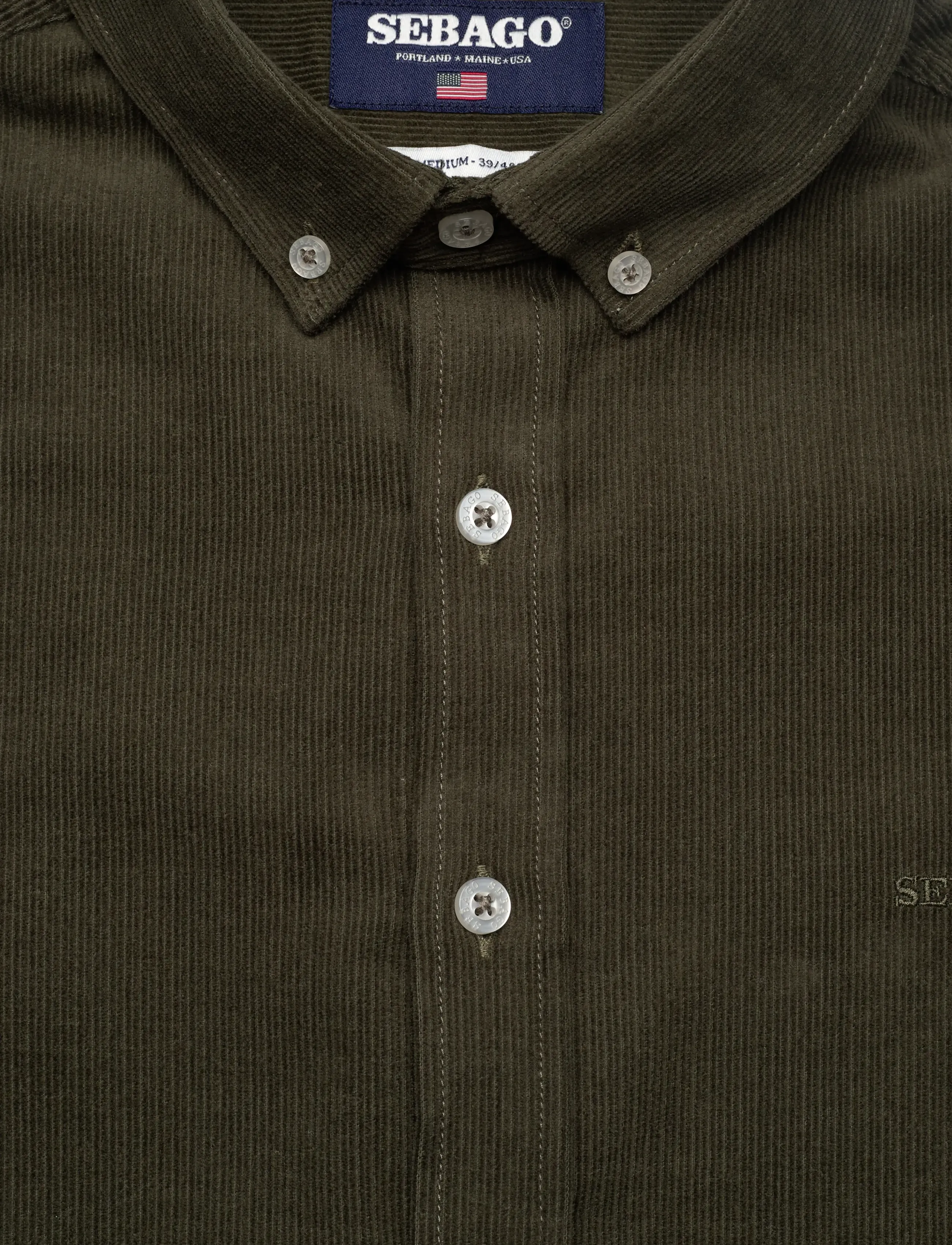 Sebago - Cord BD Shirt - dark sage - 2