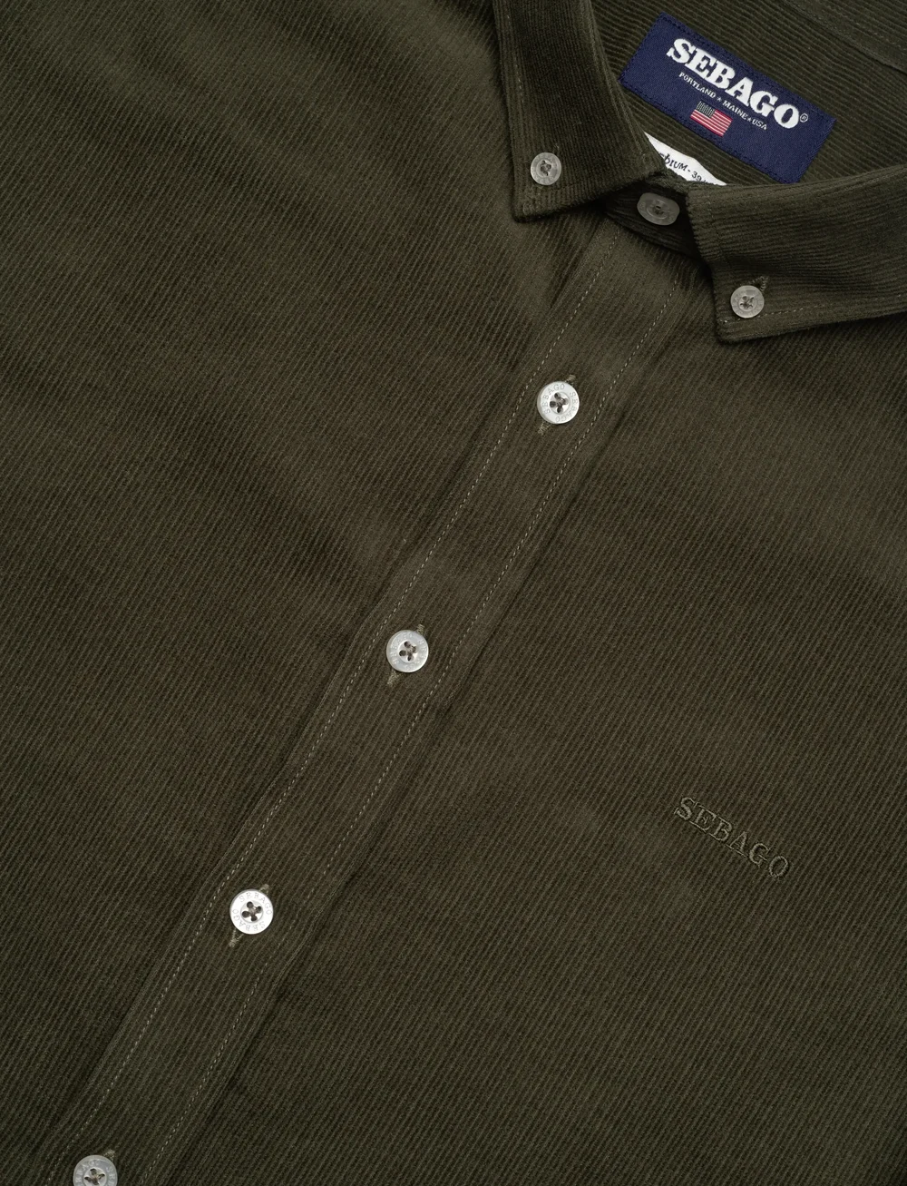 Sebago - Cord BD Shirt - corduroy overhemden - dark sage - 3