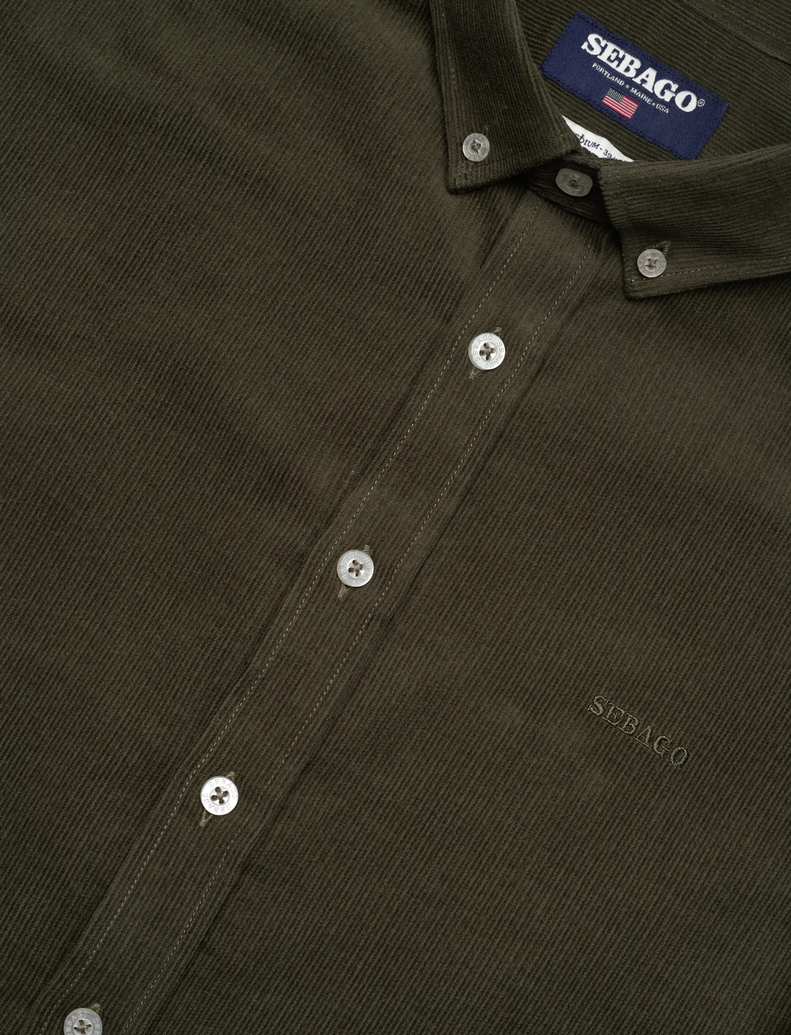 Sebago - Cord BD Shirt - dark sage - 3