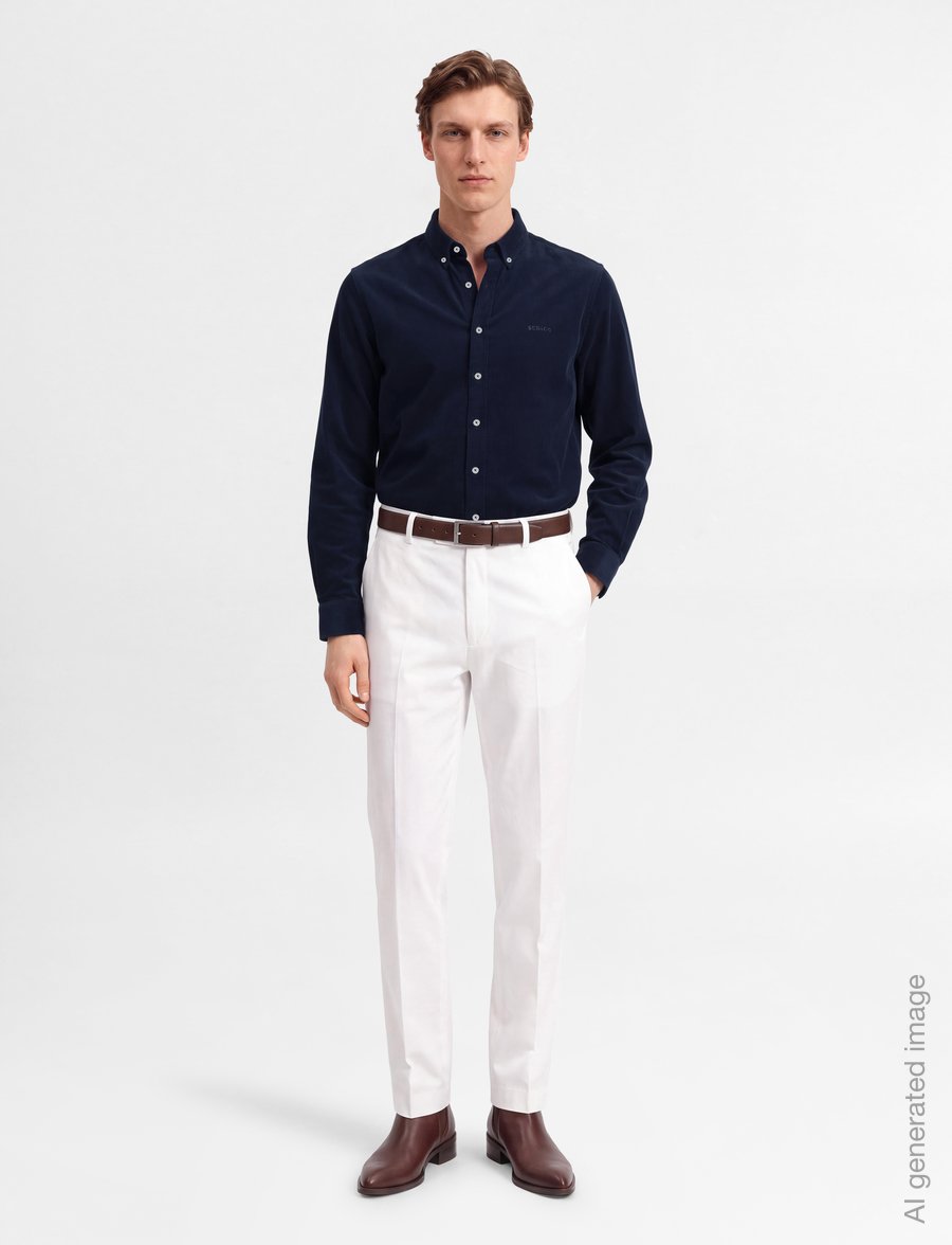 Sebago - Cord BD Shirt - corduroy shirts - navy - 0