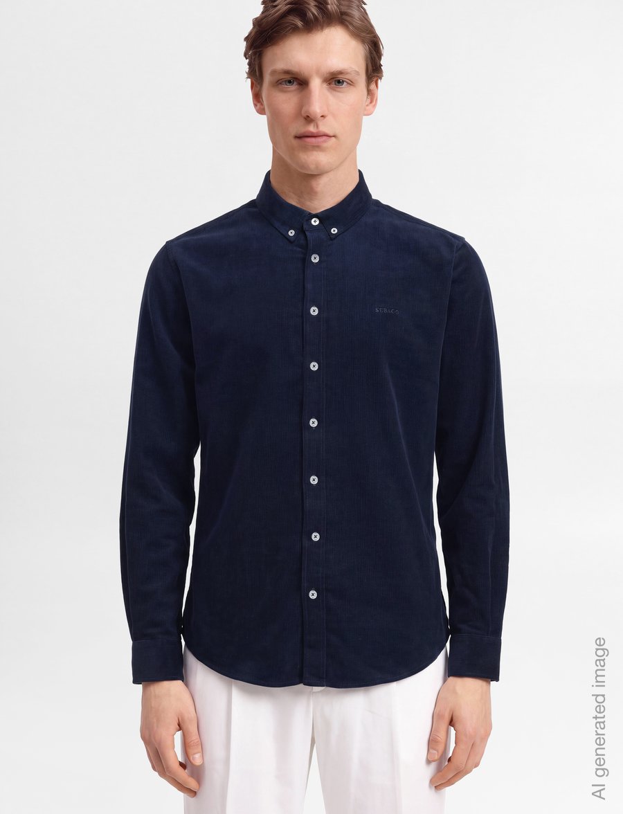 Sebago - Cord BD Shirt - corduroy shirts - navy - 3