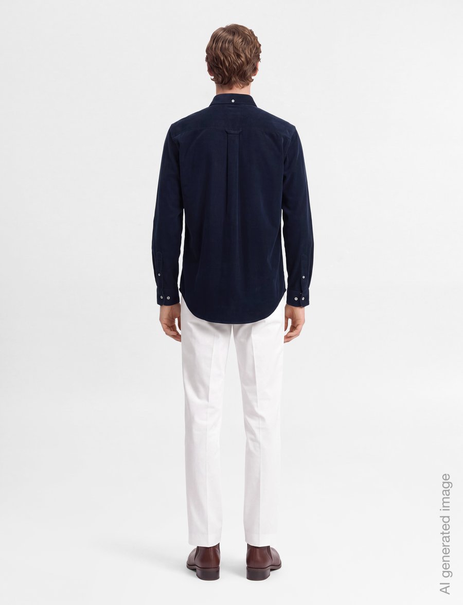 Sebago - Cord BD Shirt - corduroy shirts - navy - 4