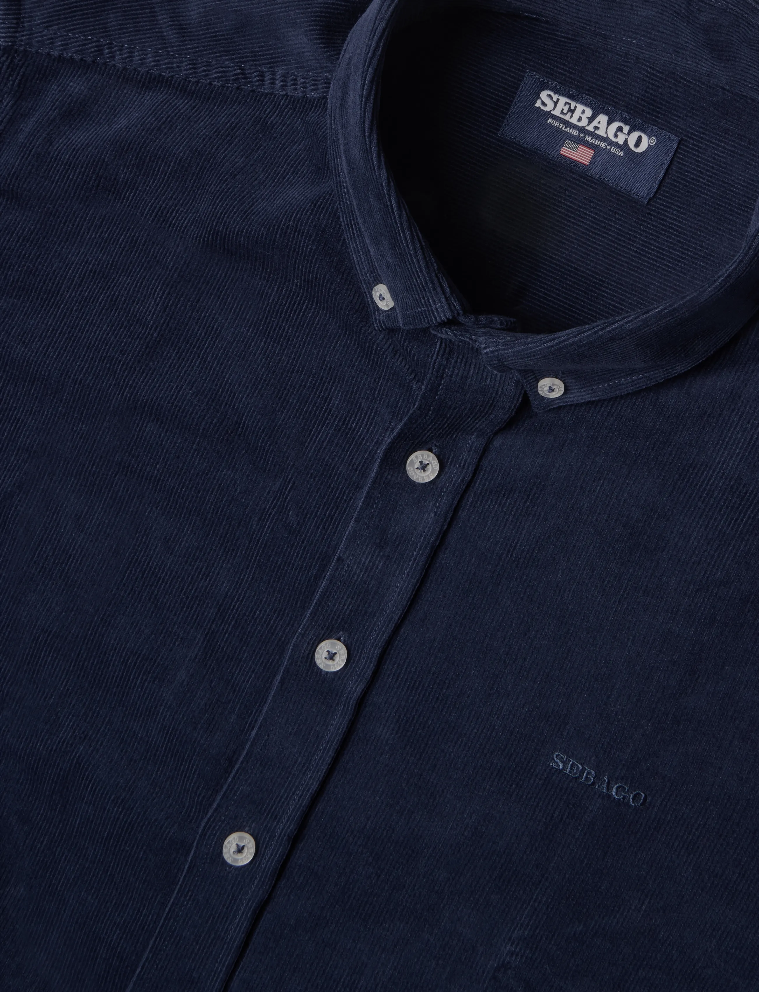 Sebago - Cord BD Shirt - velvetsärgid - navy - 2