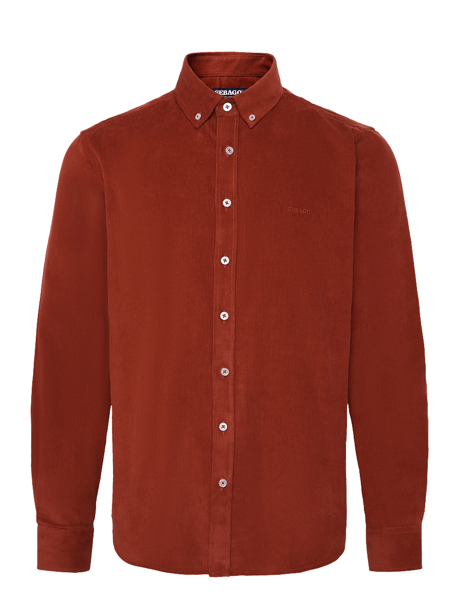 Sebago - Cord BD Shirt - corduroy shirts - rust - 0
