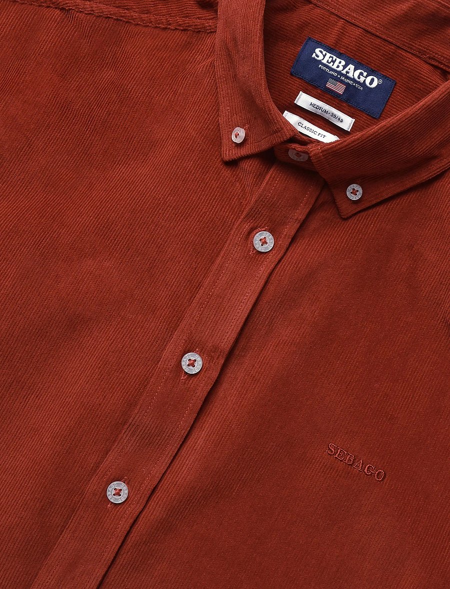 Sebago - Cord BD Shirt - corduroy shirts - rust - 2
