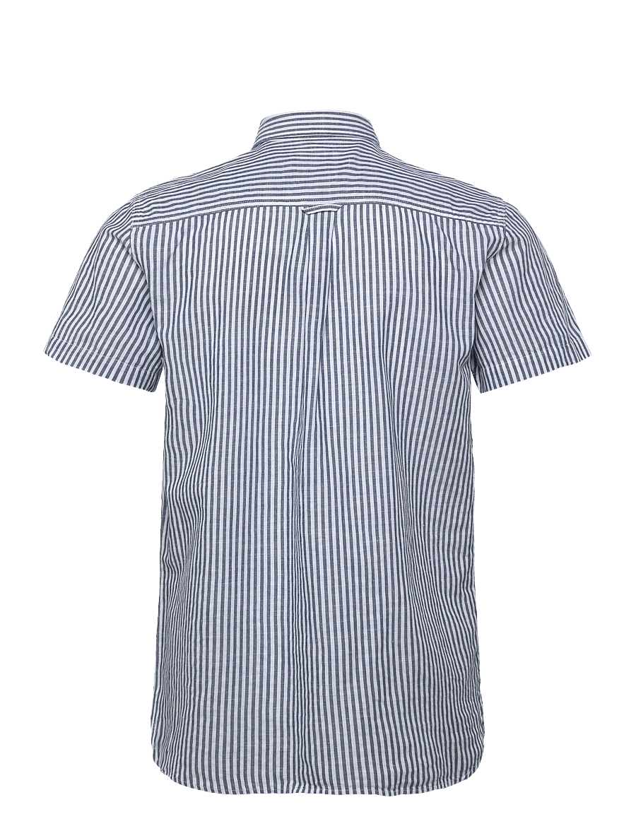 Sebago - SS Striped Linen Blend Shirt - gestreifte hemden - navy/white - 1