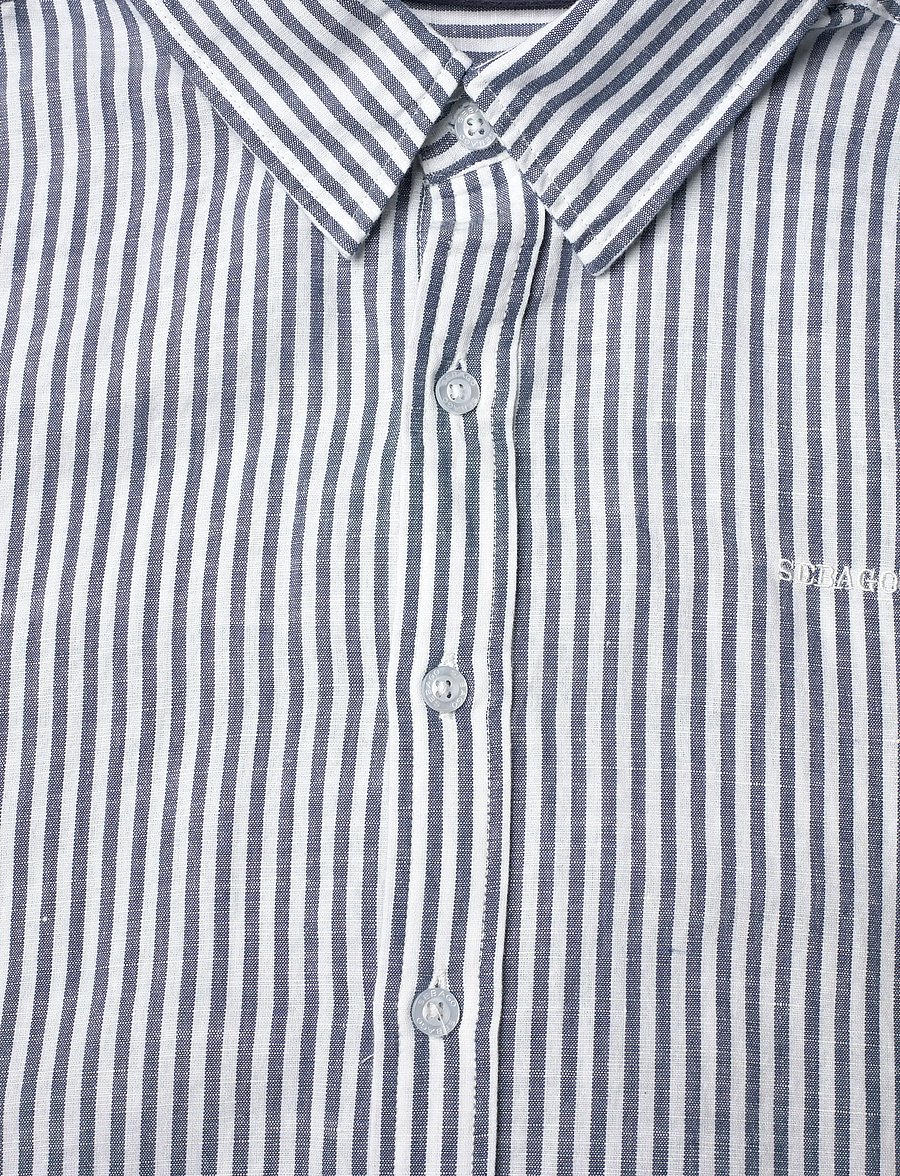 Sebago - SS Striped Linen Blend Shirt - gestreifte hemden - navy/white - 2