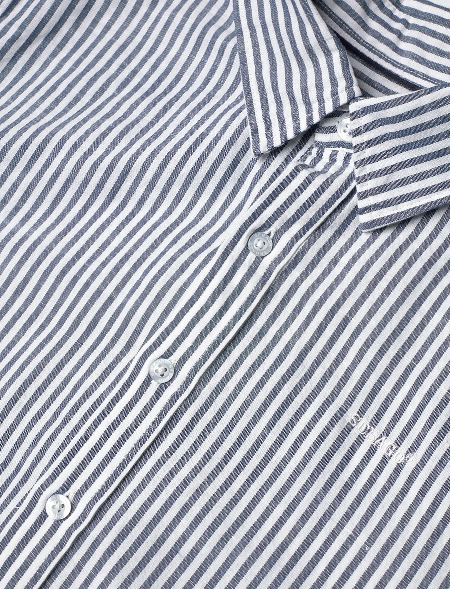 Sebago - SS Striped Linen Blend Shirt - gestreifte hemden - navy/white - 3