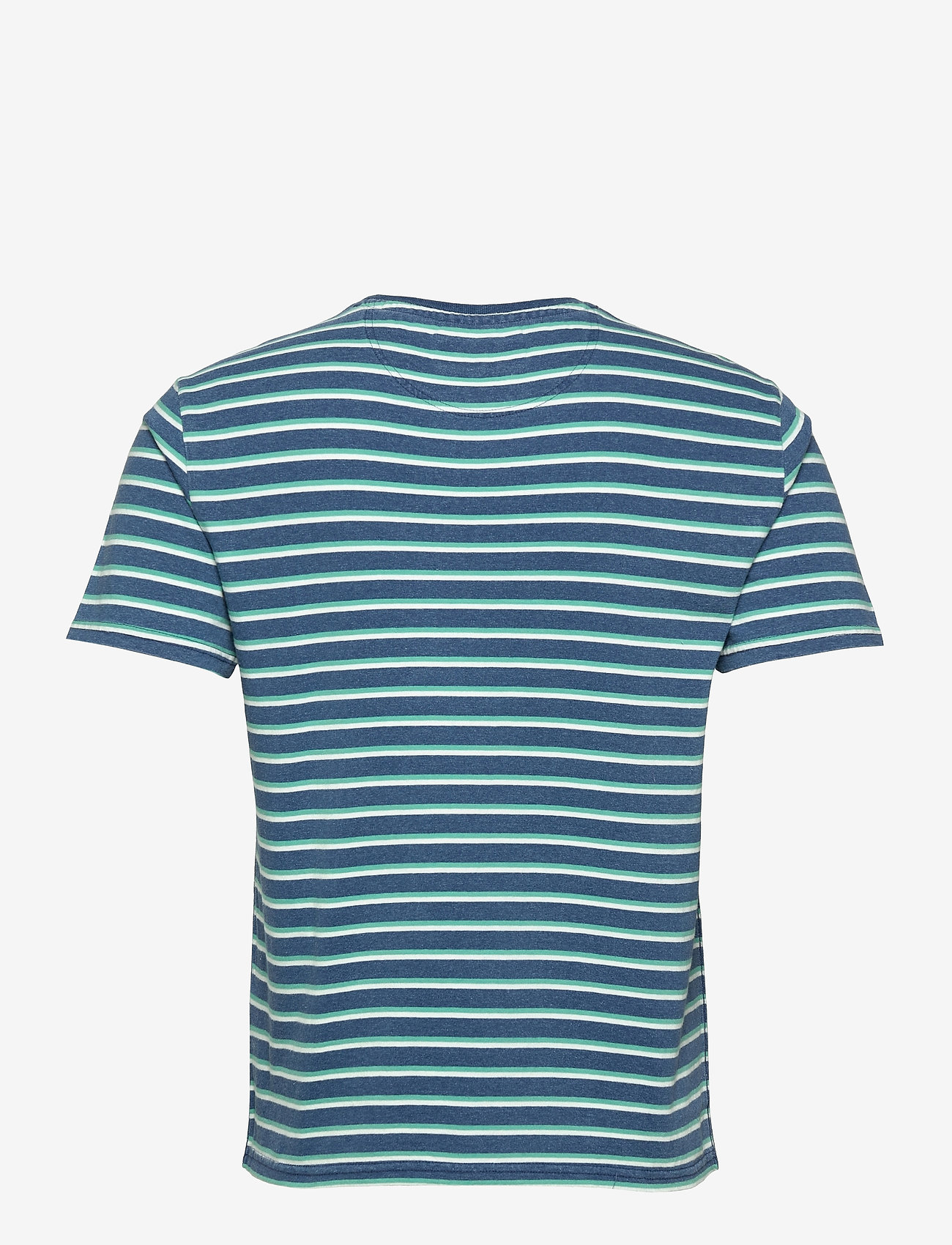 Sebago - Docksides Striped Logo Tee - green/navy - 1