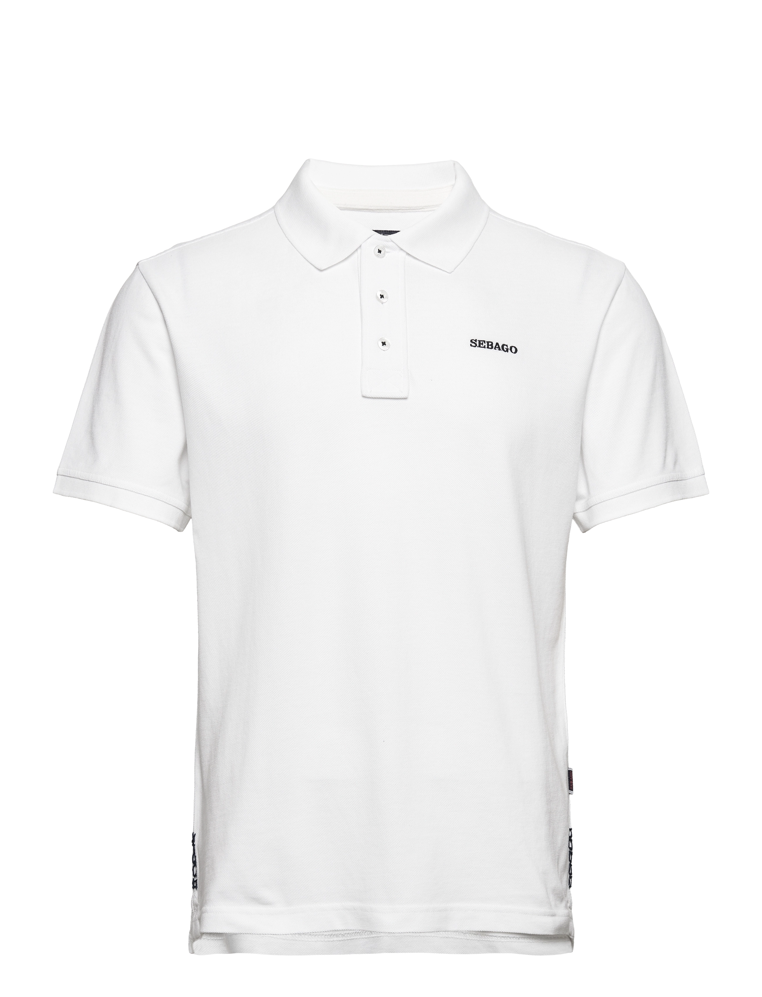 Sebago Outwashed Logo Pique, S, Polos, Weiß - Short-sleeved, Männerswear