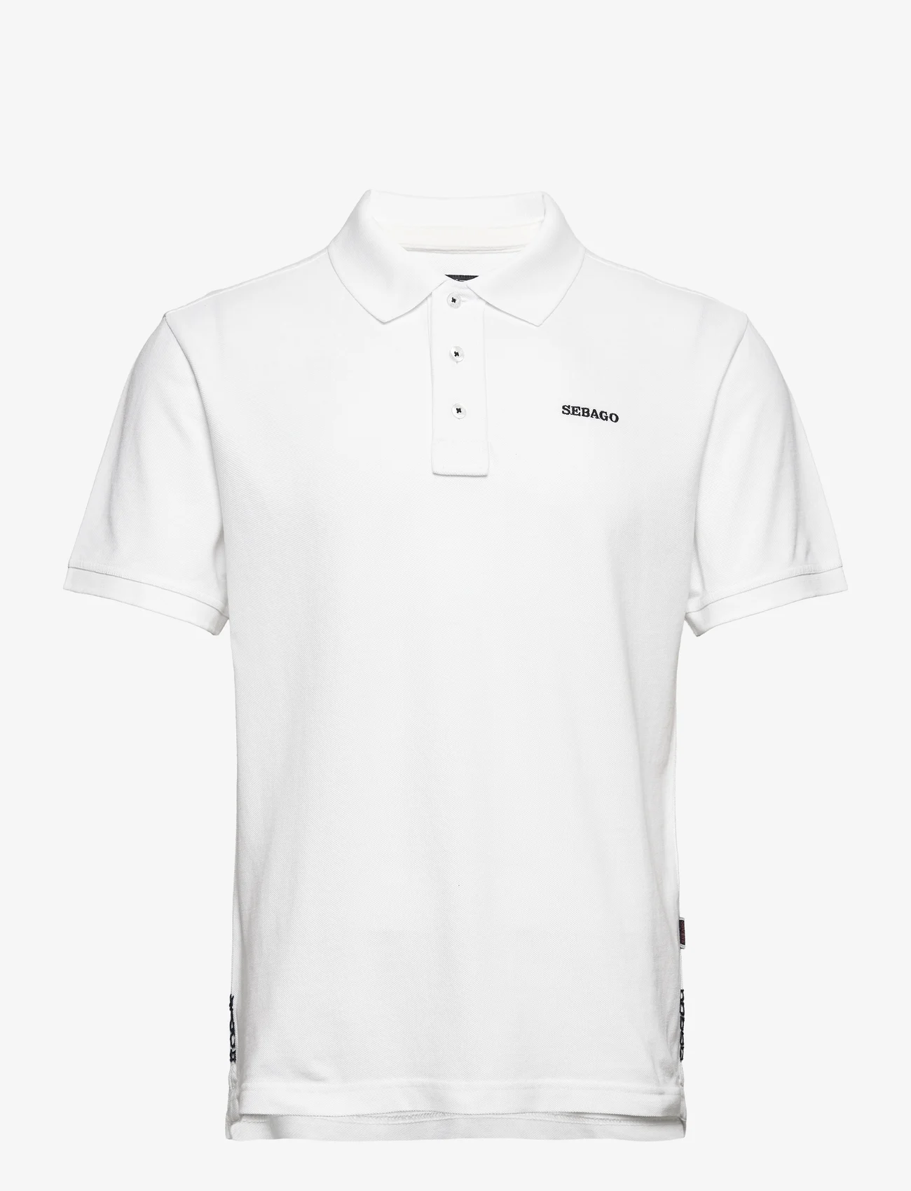 Sebago - Outwashed Logo Pique - short-sleeved polos - white - 0