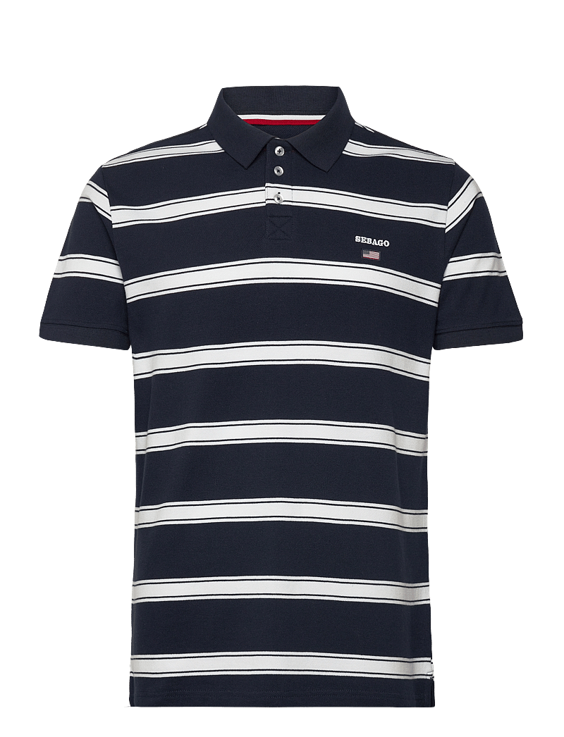 Sebago - Milo Striped Pique - kurzärmelig - navy/white - 0