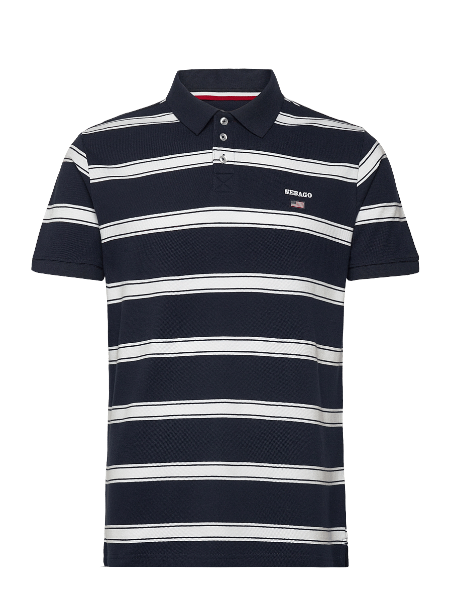 Sebago - Milo Striped Pique - kurzärmelig - navy/white - 0