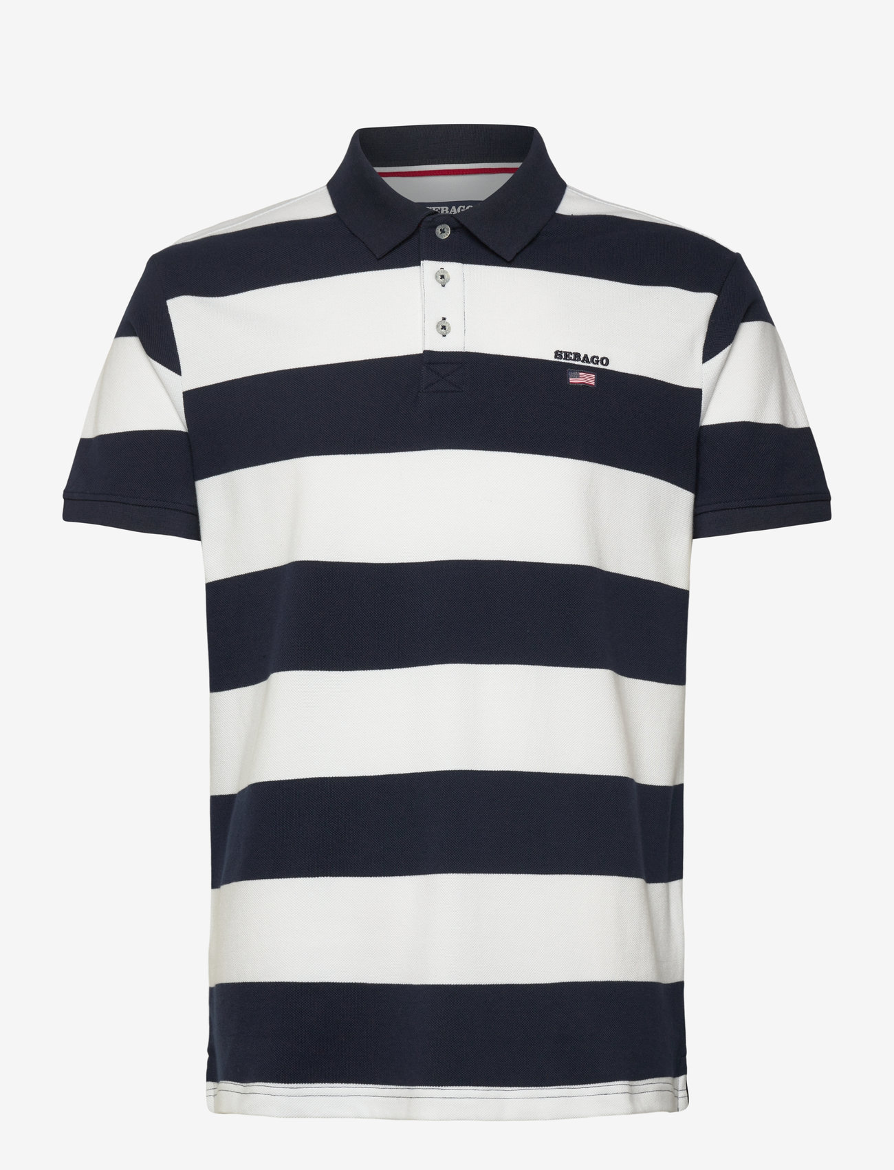 Sebago - Mick Block Striped Pique - kurzärmelig - navy/white - 1