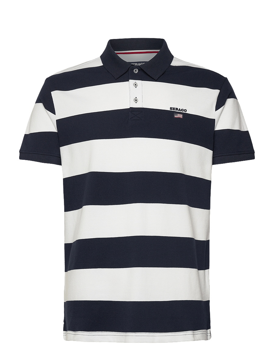 Sebago - Mick Block Striped Pique - kurzärmelig - navy/white - 1