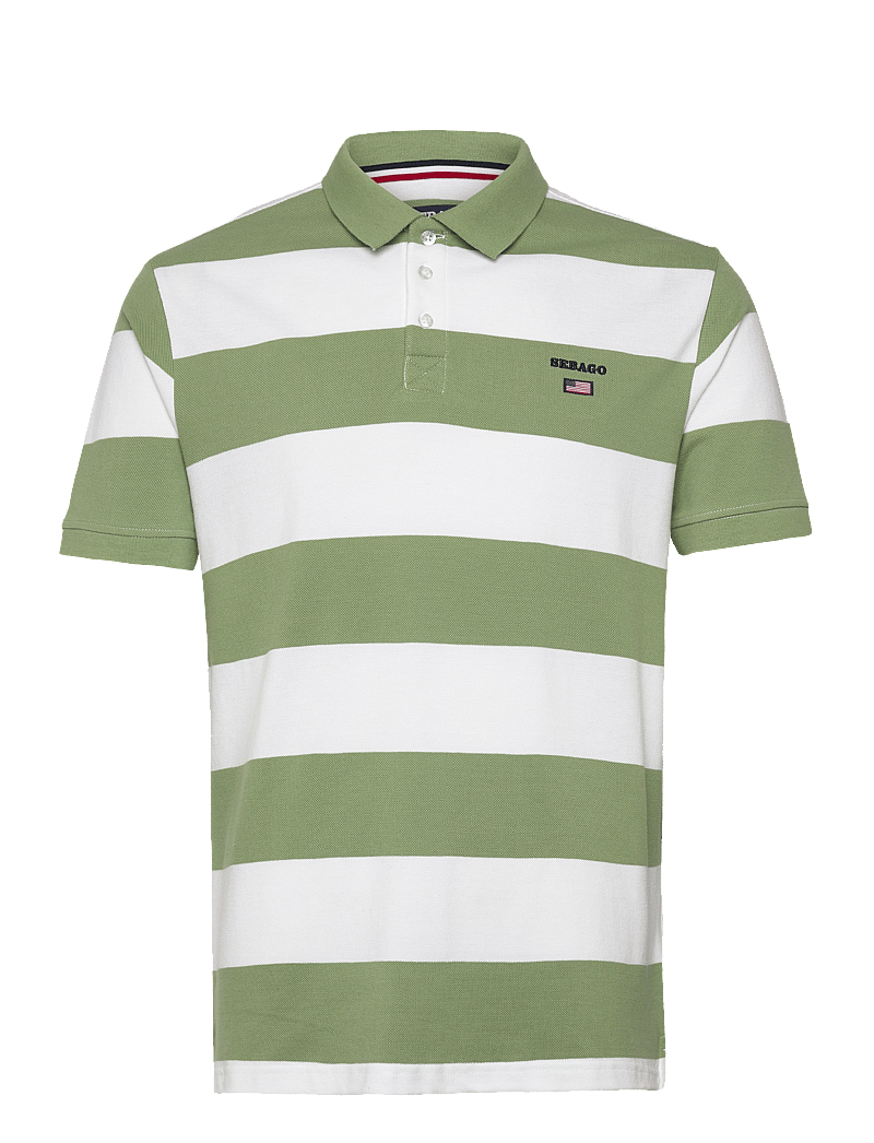 Sebago - Mick Block Striped Pique - lühikeste varrukatega polod - olive/white - 1