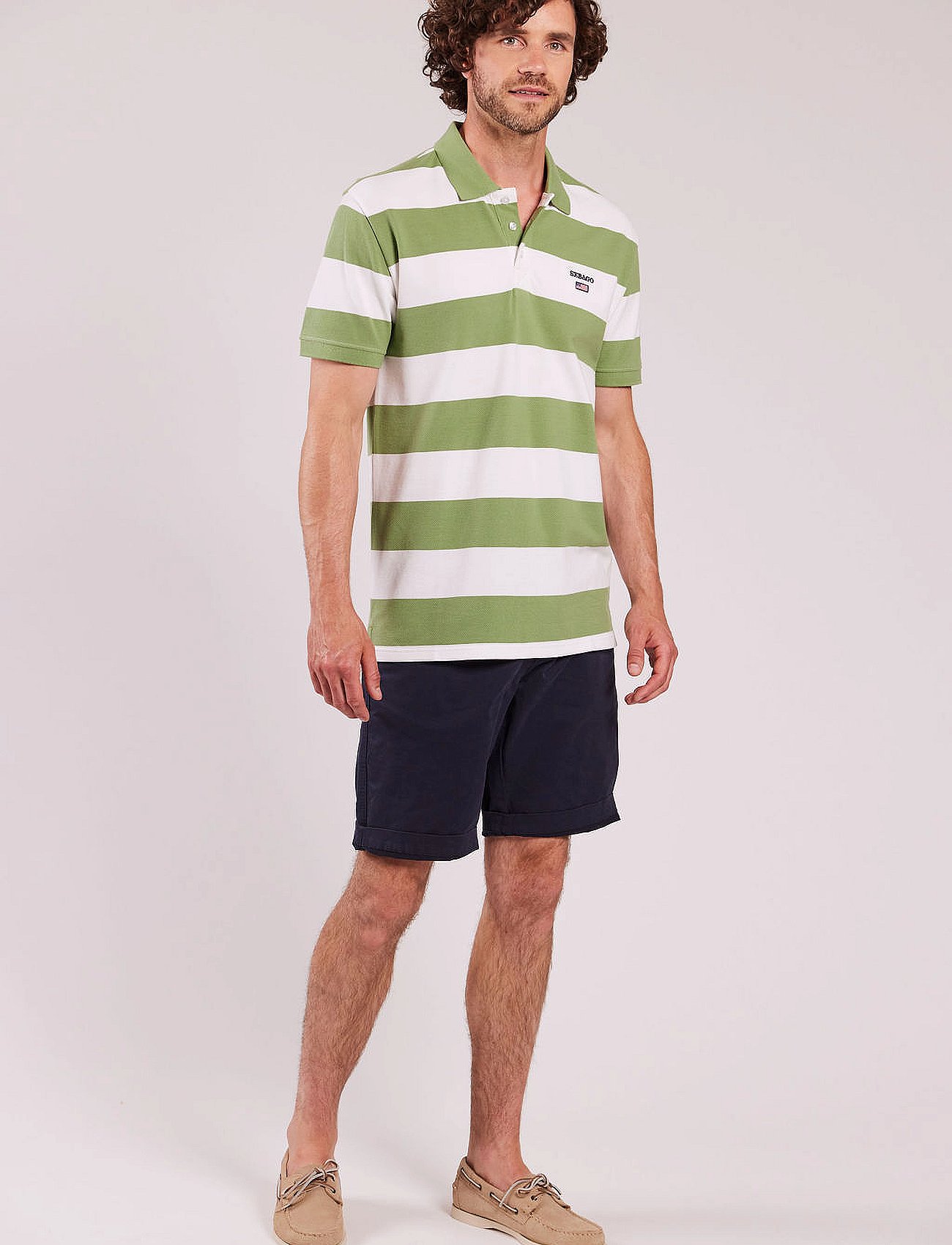 Mick Block Striped Pique - OLIVE