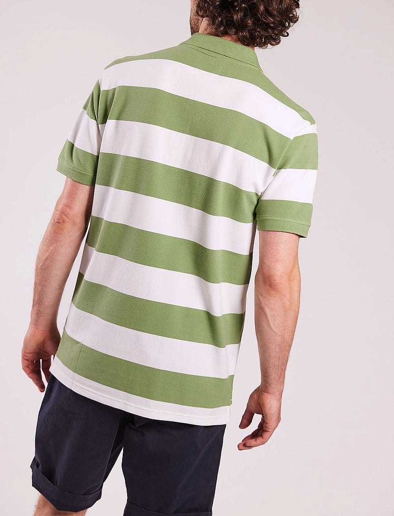 Sebago - Mick Block Striped Pique - lühikeste varrukatega polod - olive/white - 5