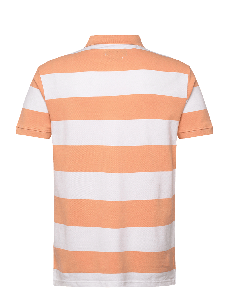 Sebago - Mick Block Striped Pique - kurzärmelig - peach/white - 2