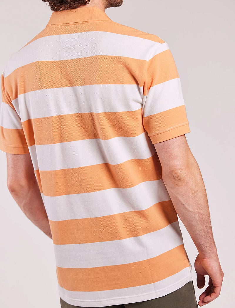 Sebago - Mick Block Striped Pique - kurzärmelig - peach/white - 4