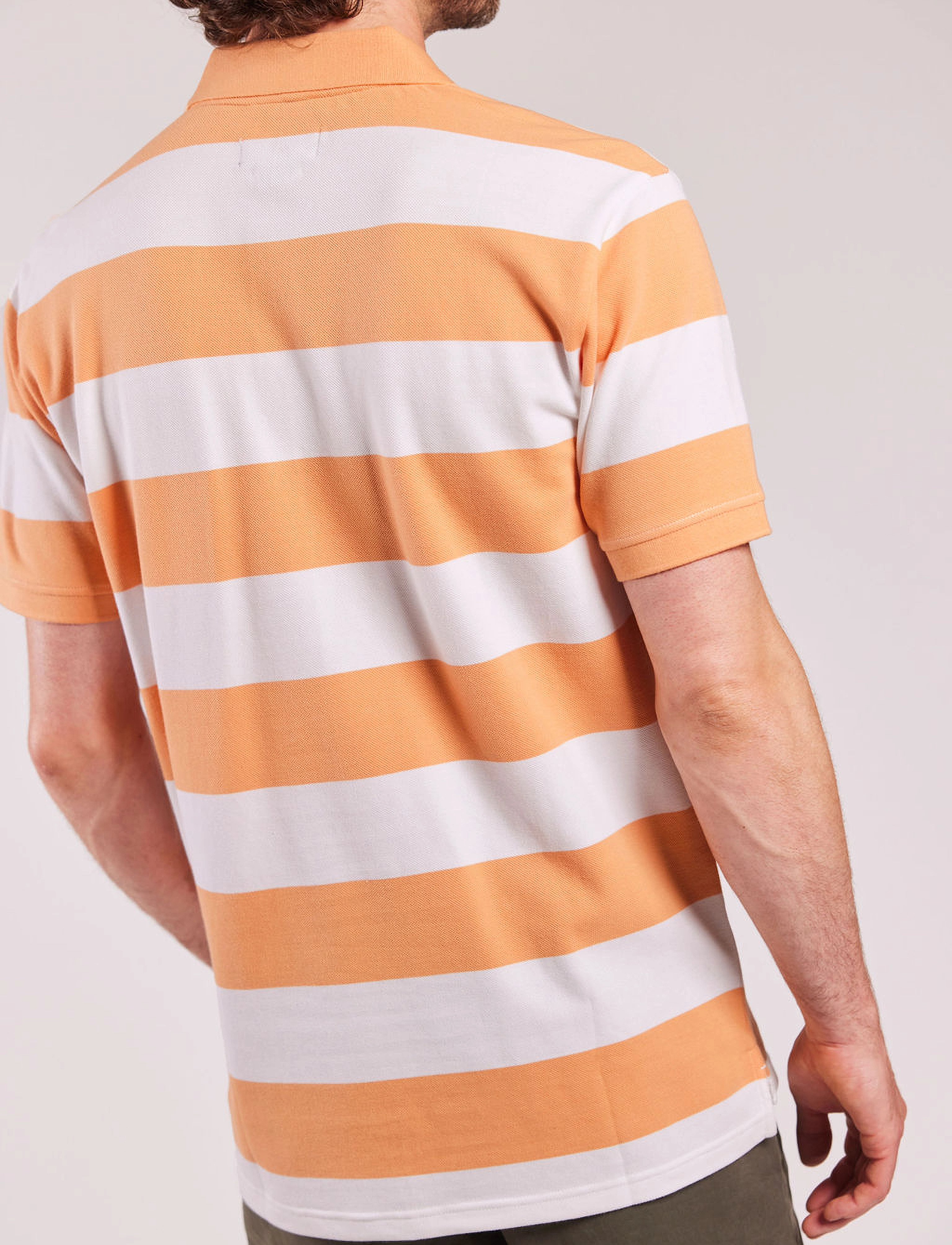 Sebago - Mick Block Striped Pique - kortärmade pikéer - peach/white - 4