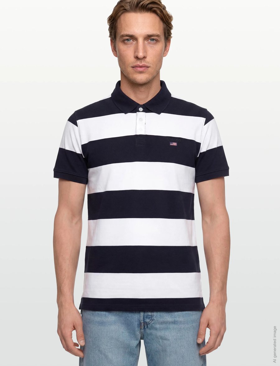 Sebago - Mick Striped Pique - kurzärmelig - navy/white - 3