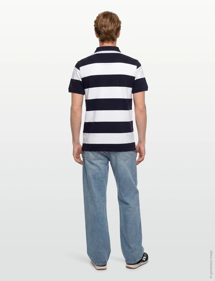 Sebago - Mick Striped Pique - kurzärmelig - navy/white - 4