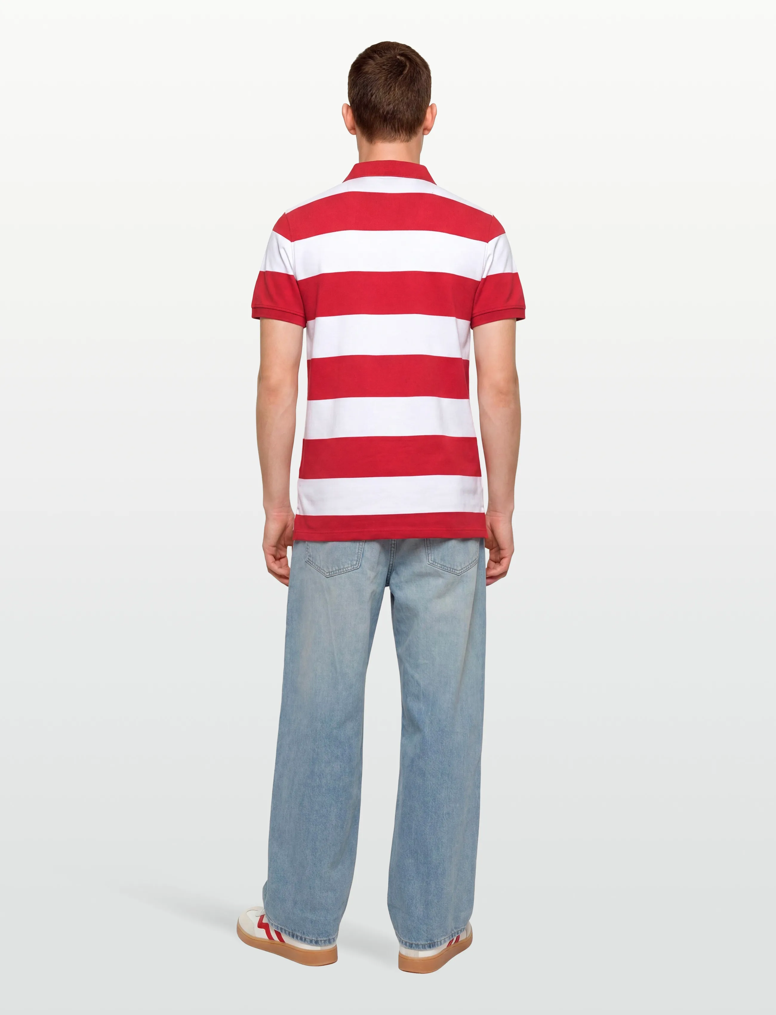 Sebago - Mick Striped Pique - kortærmede poloer - summer red/white - 4