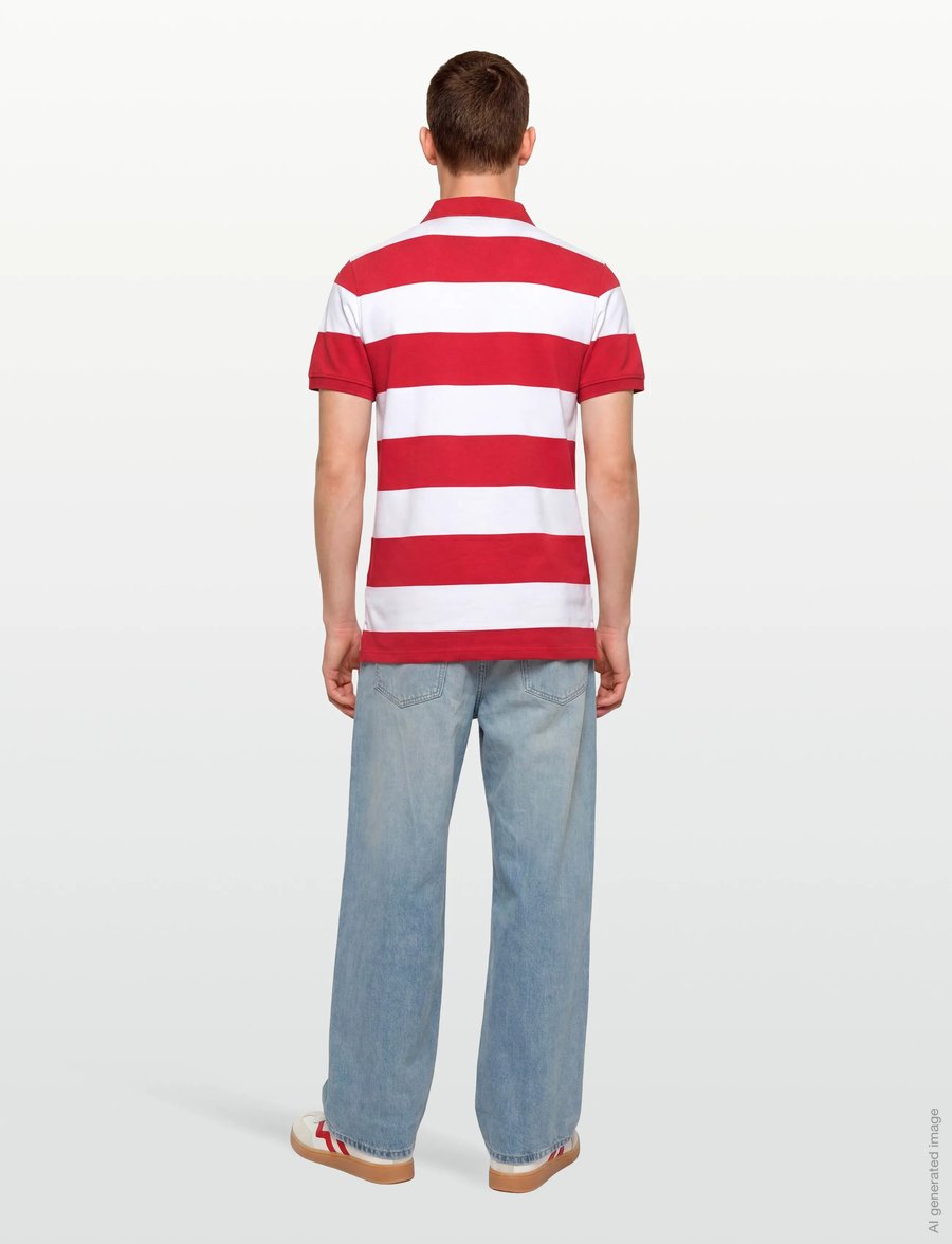 Sebago - Mick Striped Pique - kortærmede poloer - summer red/white - 4