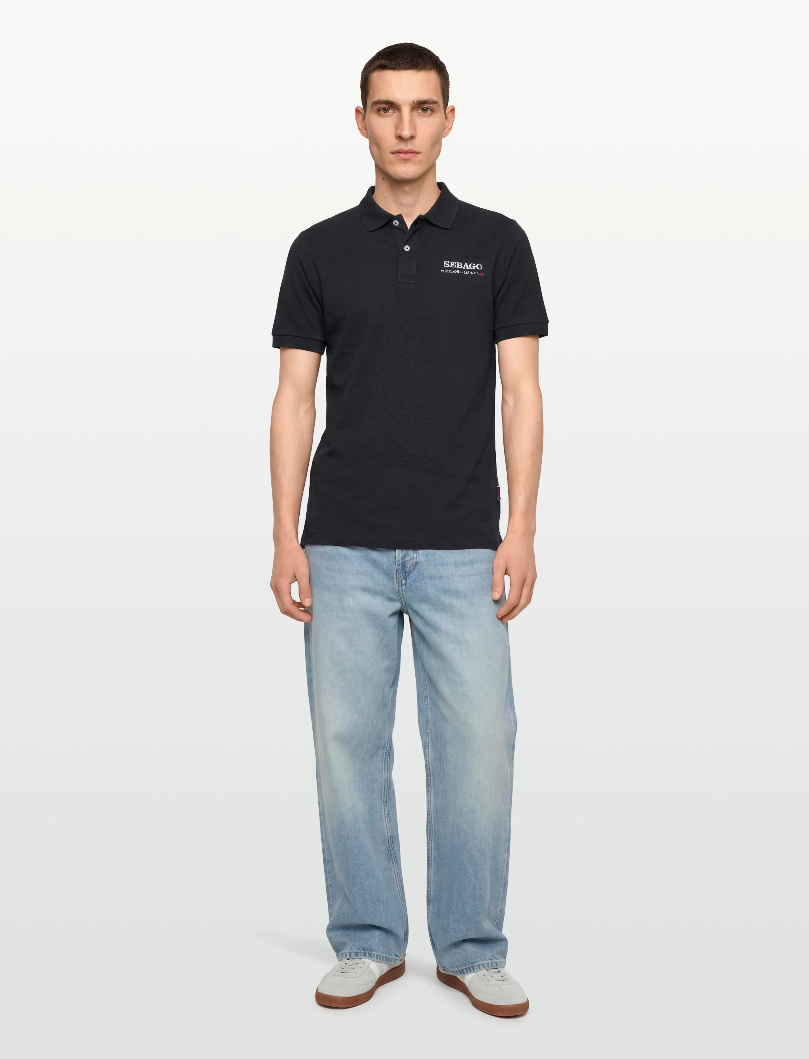 Sebago Authentic Logo Pique, XXL, Navy, Poloer > Kortærmede, Herre