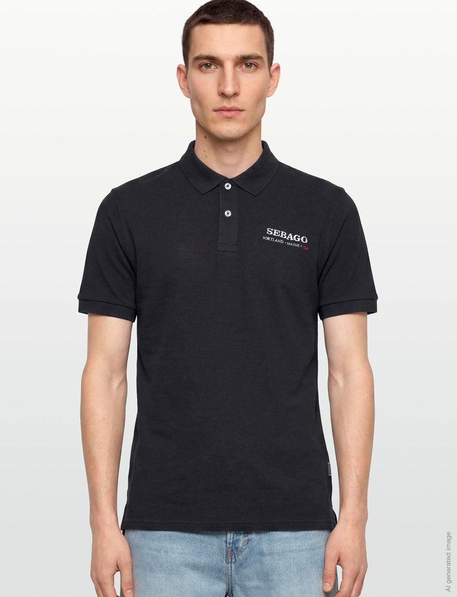 Sebago - Authentic Logo Pique - short-sleeved polos - navy - 3