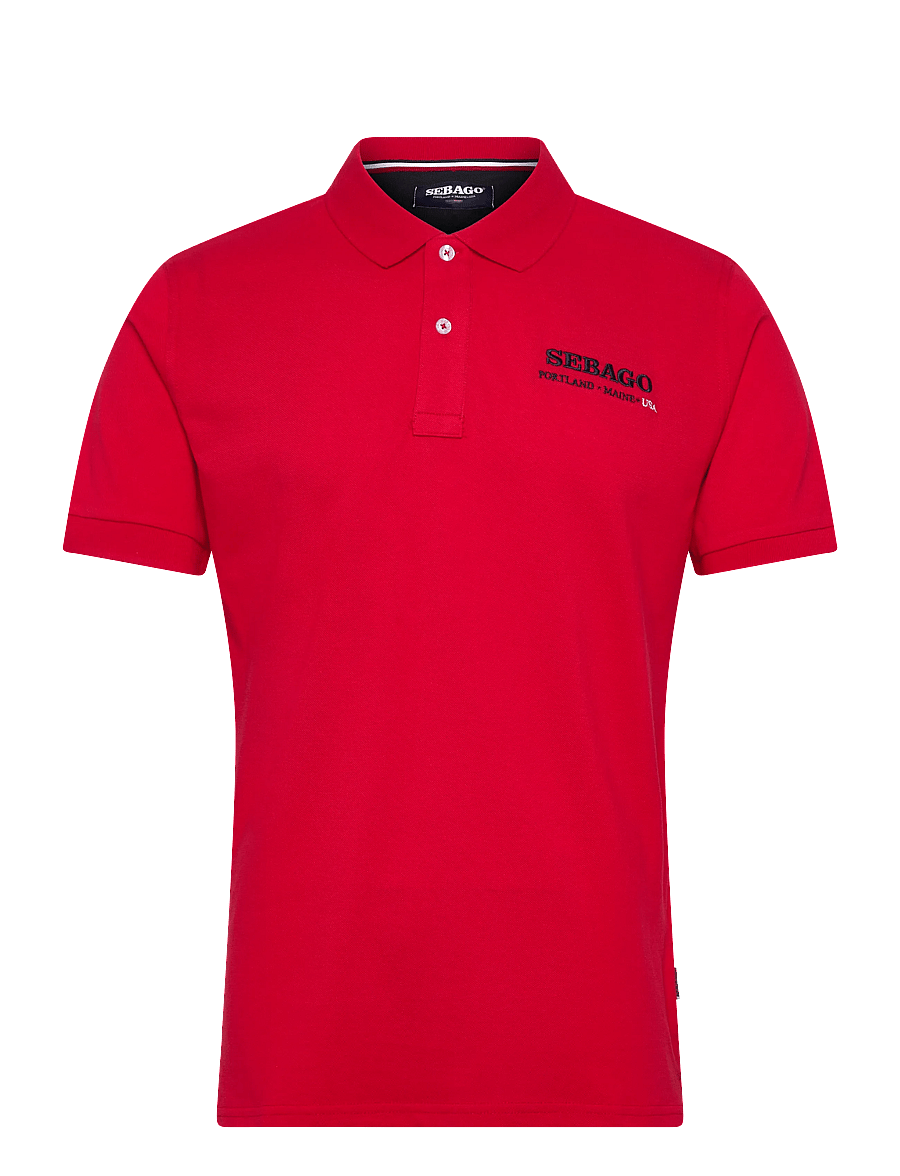 Sebago - Authentic Logo Pique - short-sleeved polos - red - 0
