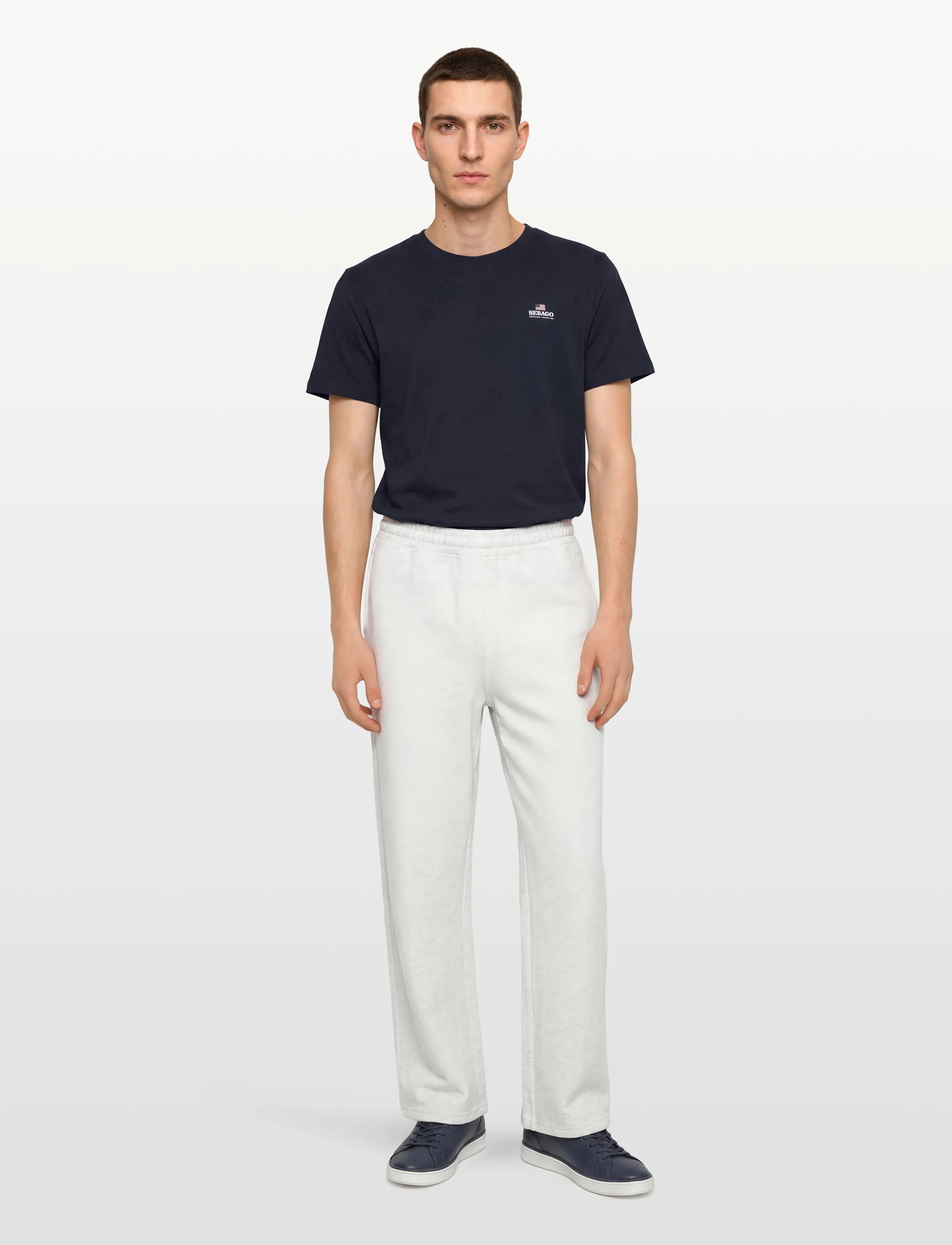 Sebago Noah Logo Tee, M, T-shirts, Marineblau - Short-sleeved, Männerswear