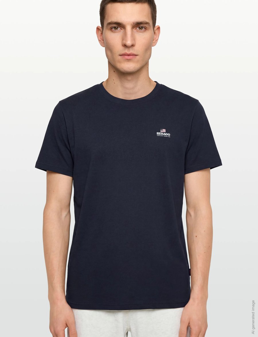 Sebago - Noah Logo Tee - kurzärmelige t-shirts - navy - 3
