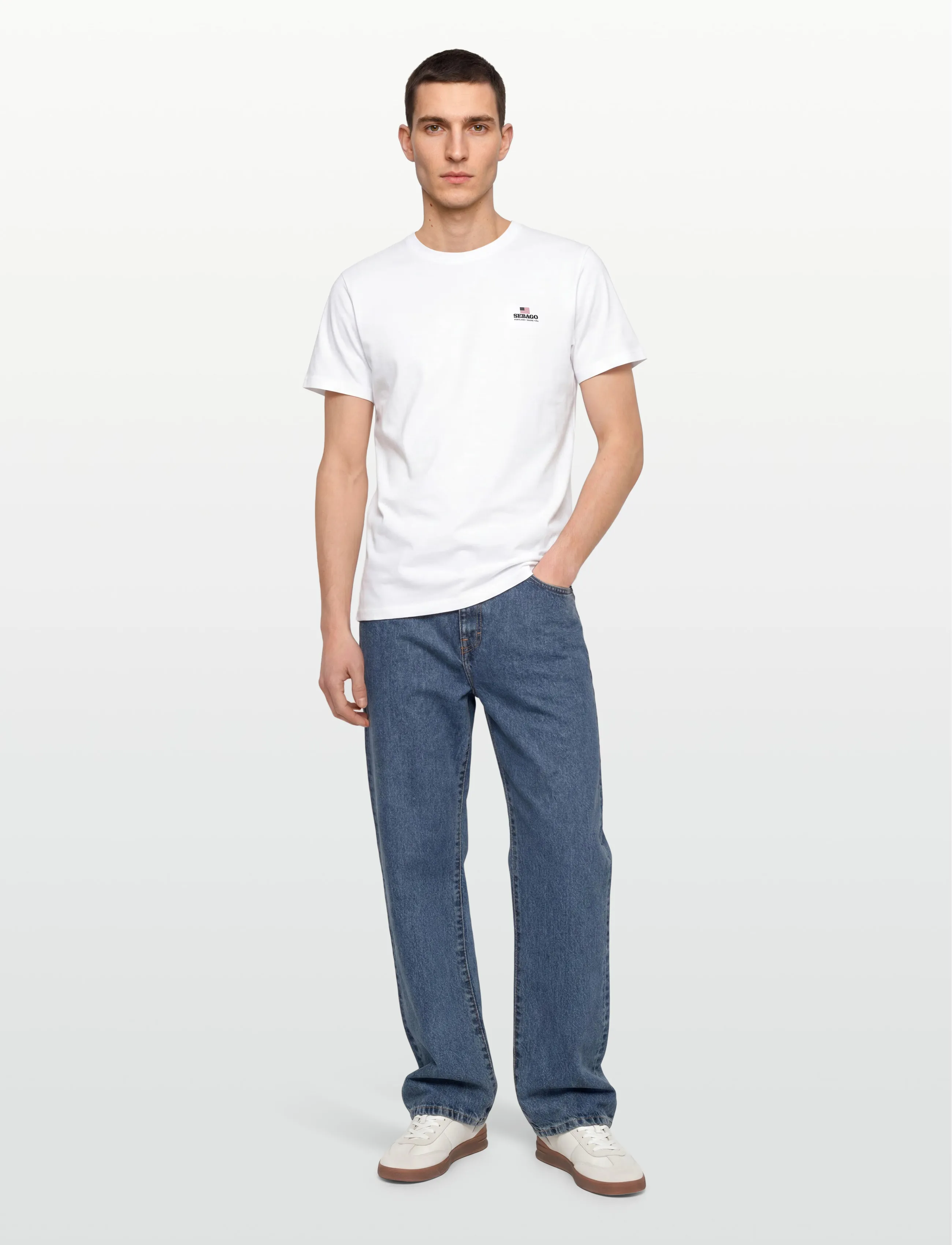 Sebago Noah Logo Tee, XXL, T-shirts, Weiß - Short-sleeved, Männerswear