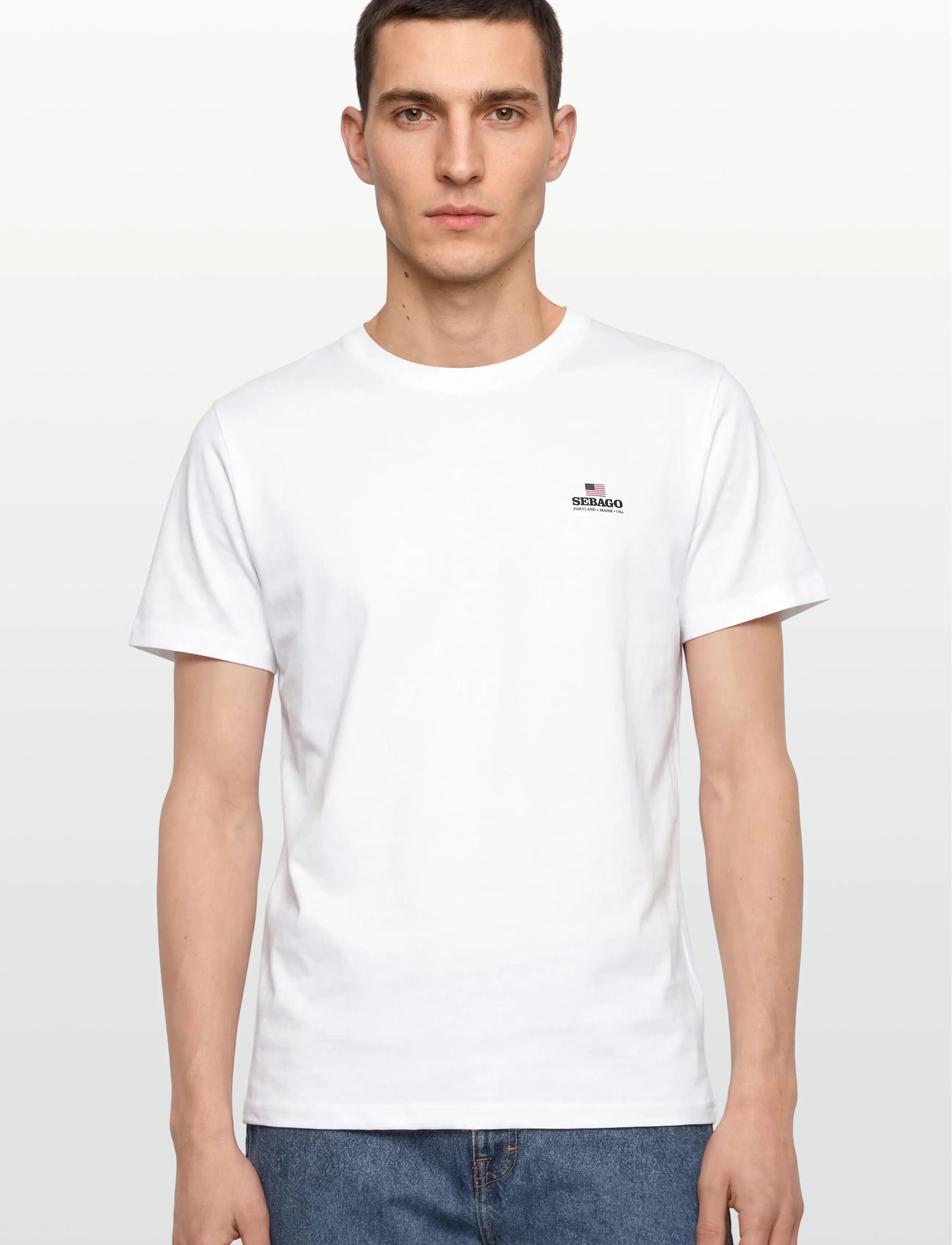 Sebago - Noah Logo Tee - kurzärmelige t-shirts - white - 3