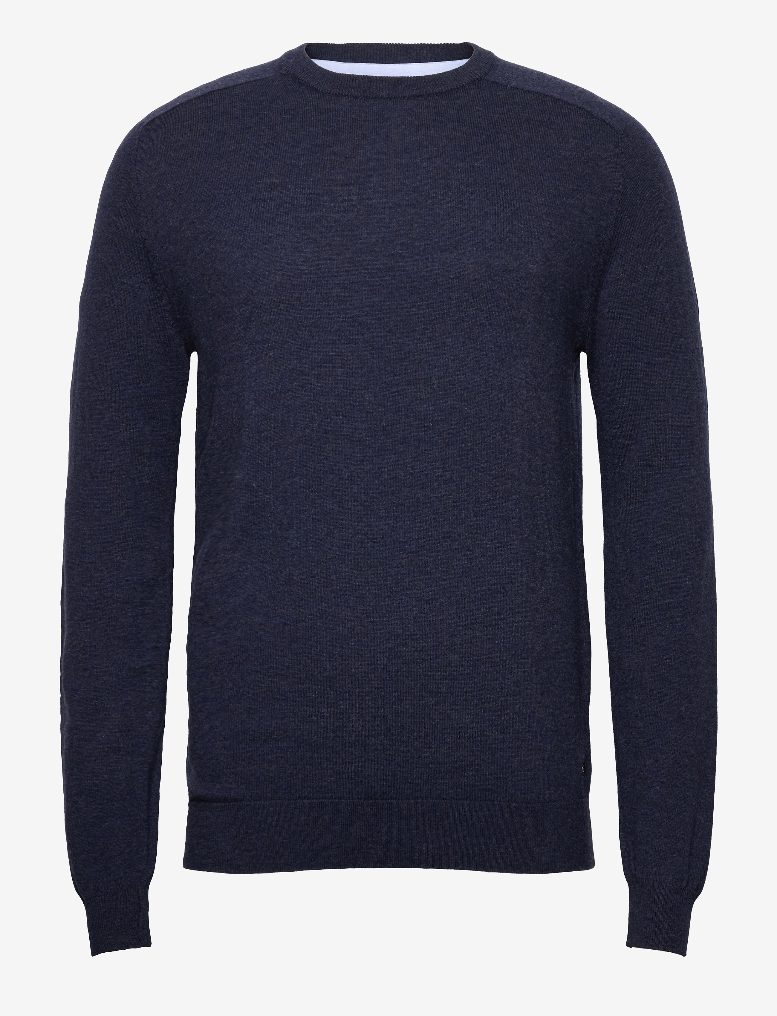 Merino Crew Knit - STEEL BLUE MELANGE