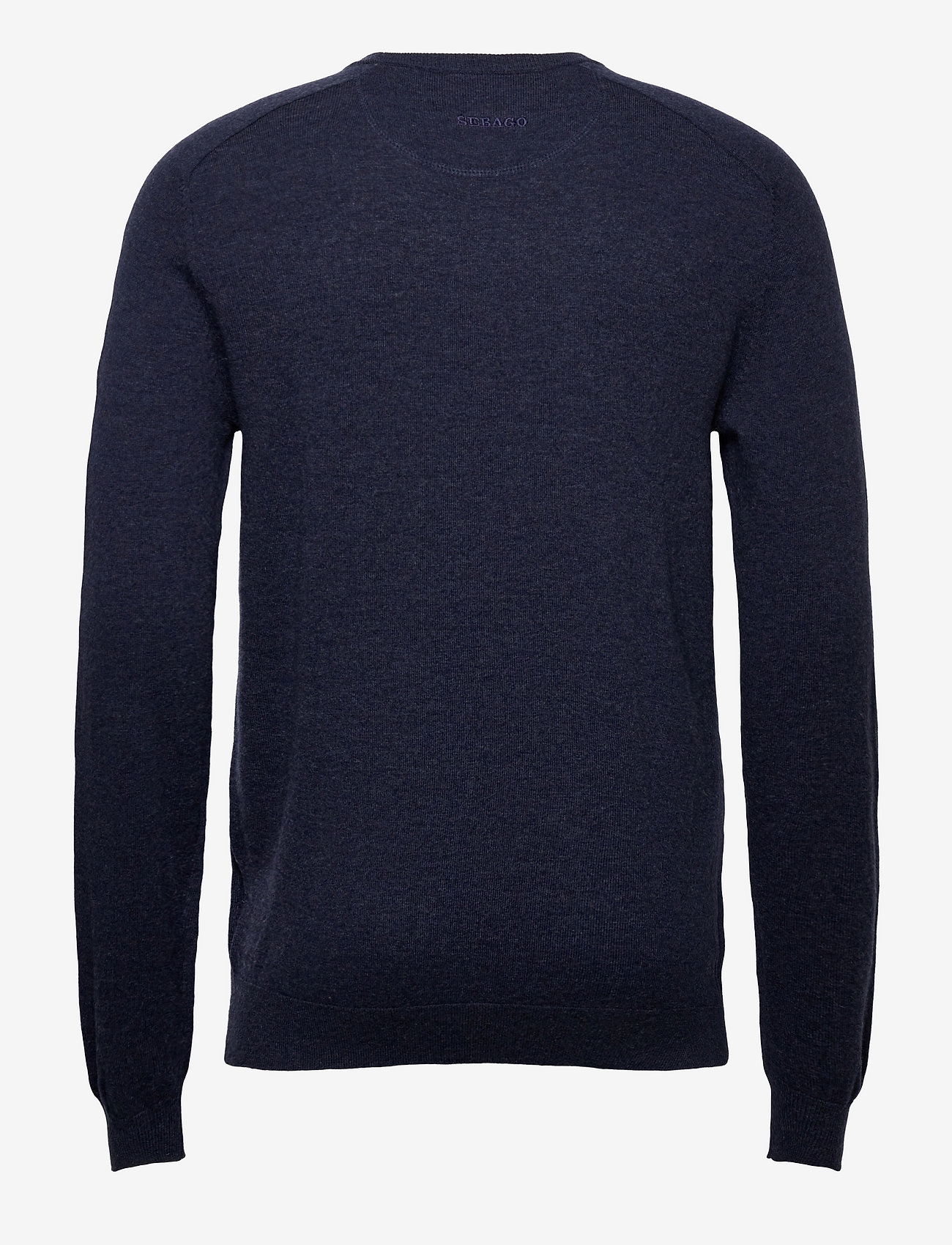 Sebago - Merino Crew Knit - rund hals - steel blue melange - 1