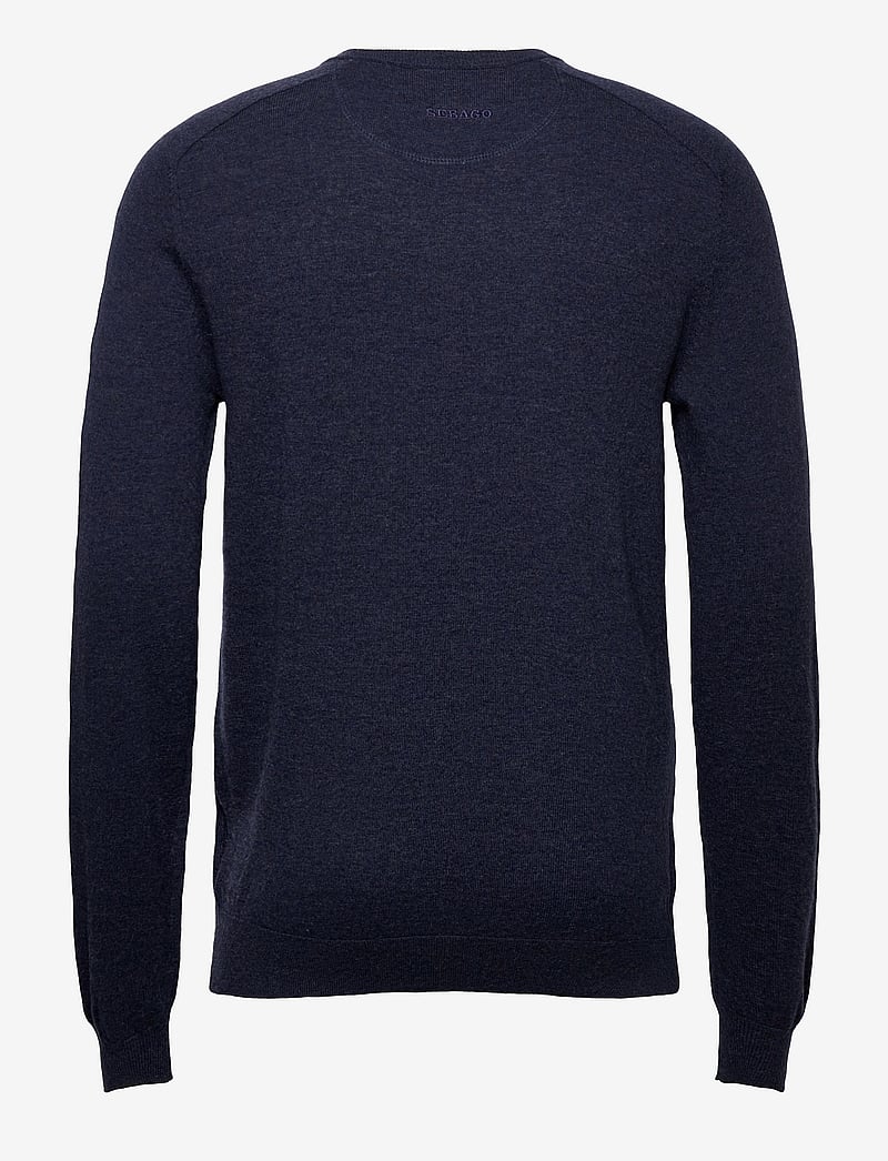 Sebago - Merino Crew Knit - rund hals - steel blue melange - 1