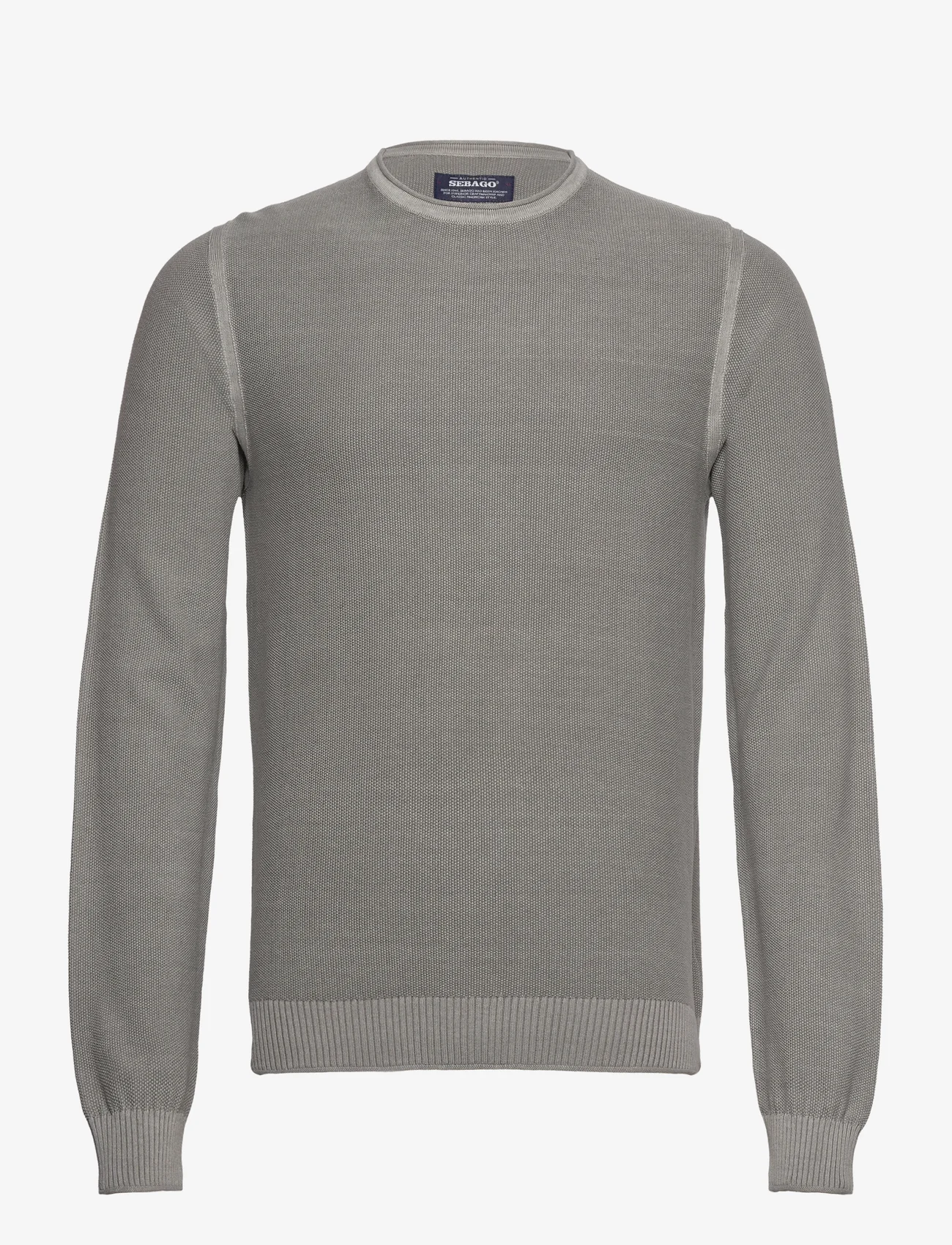 Sebago - Outwashed Crew Knit - megzti laisvalaikio drabužiai - grey melange - 0