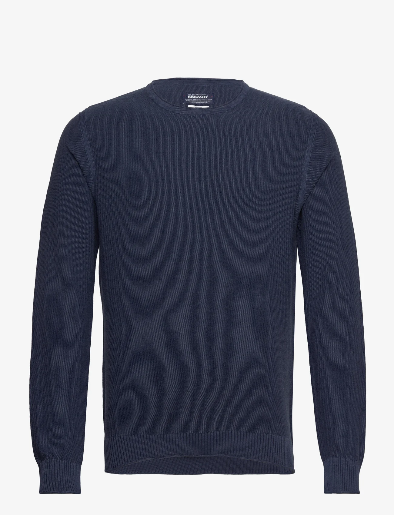 Sebago - Outwashed Crew Knit - megzti laisvalaikio drabužiai - indigo blue - 0