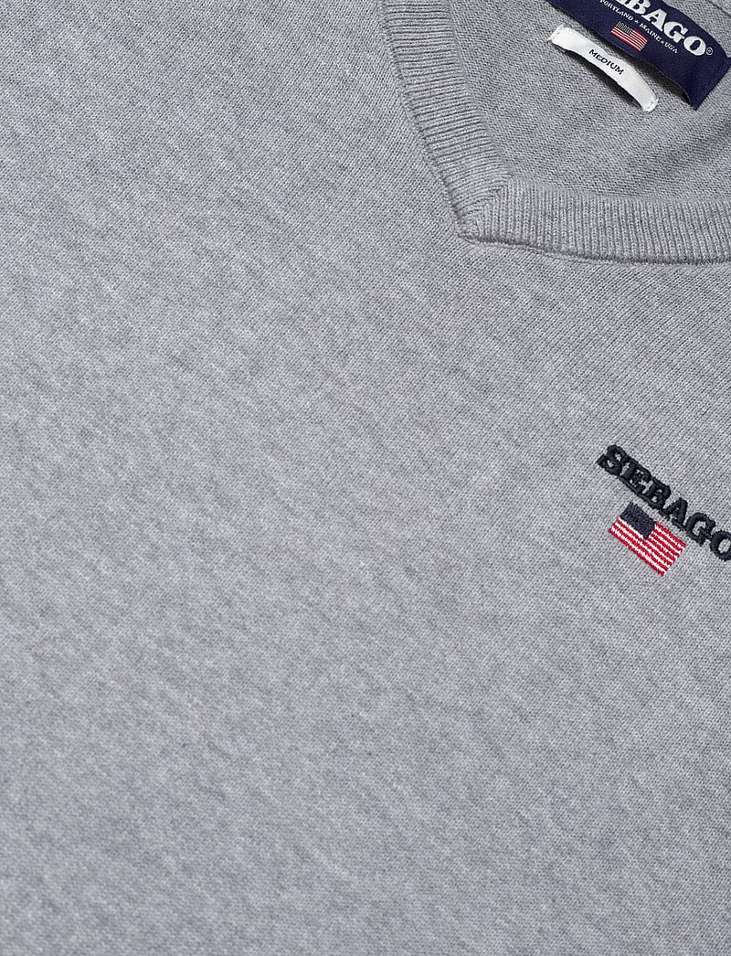 Sebago - Viktor Cotton V-Neck - v-ausschnitt - grey melange - 2