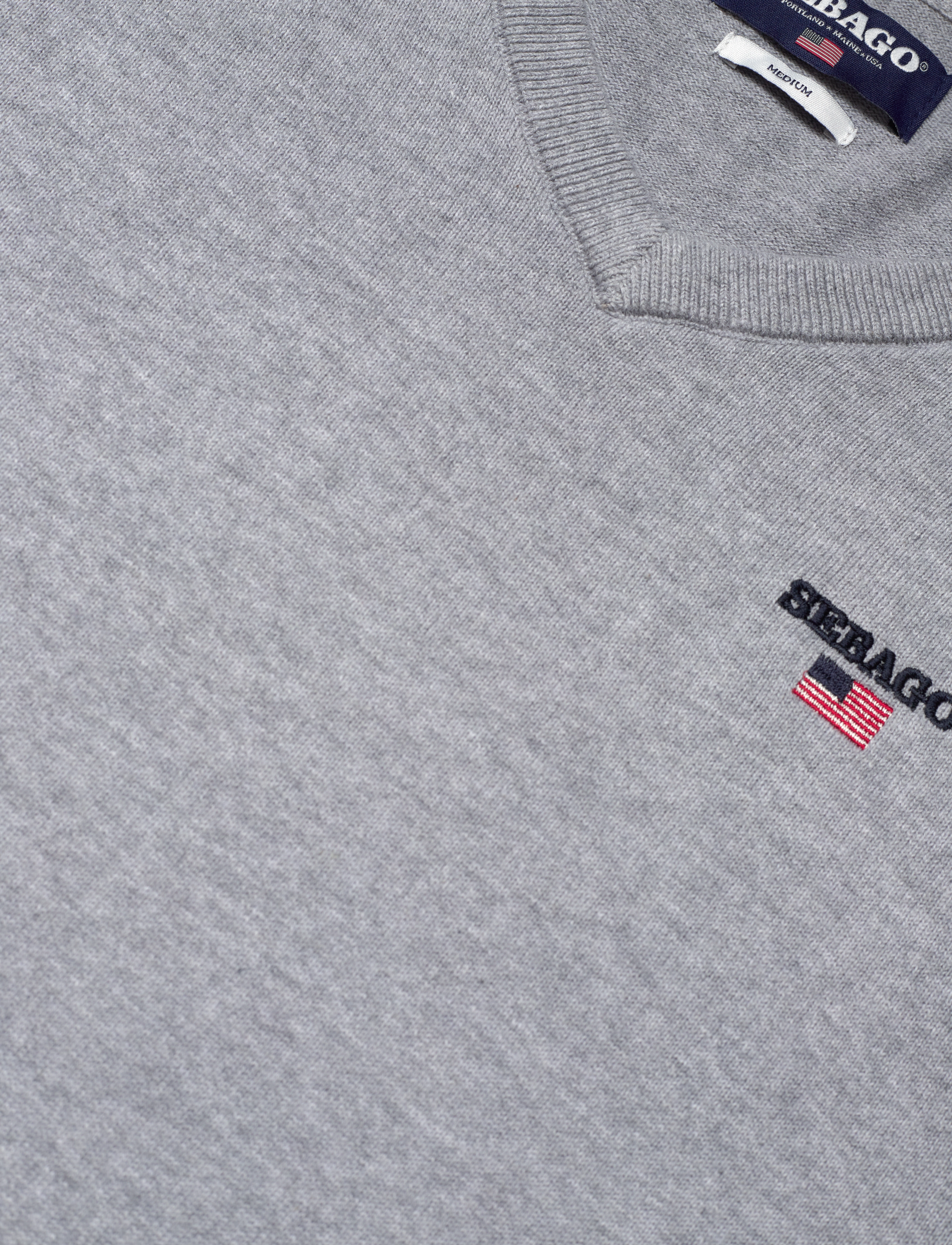 Sebago - Viktor Cotton V-Neck - basic-strickmode - grey melange - 2