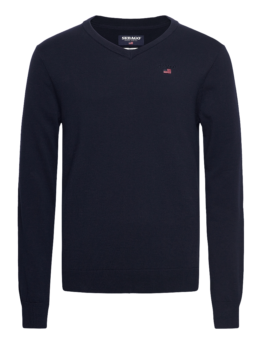 Sebago - Viktor Cotton V-Neck - v-ausschnitt - navy - 0