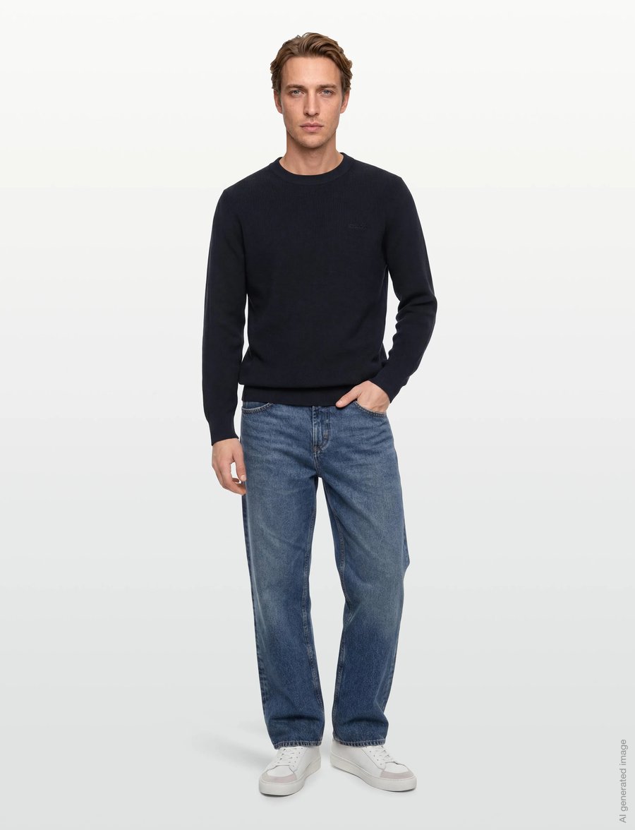 Sebago - Leo Cotton Crew - rundhals - navy - 0