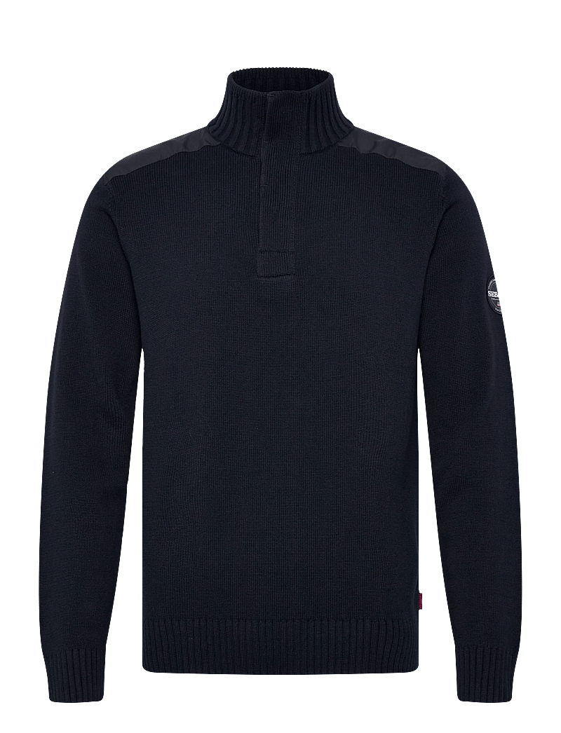 Sebago - Buck Knitted Sweater - halfzip strik - navy - 0