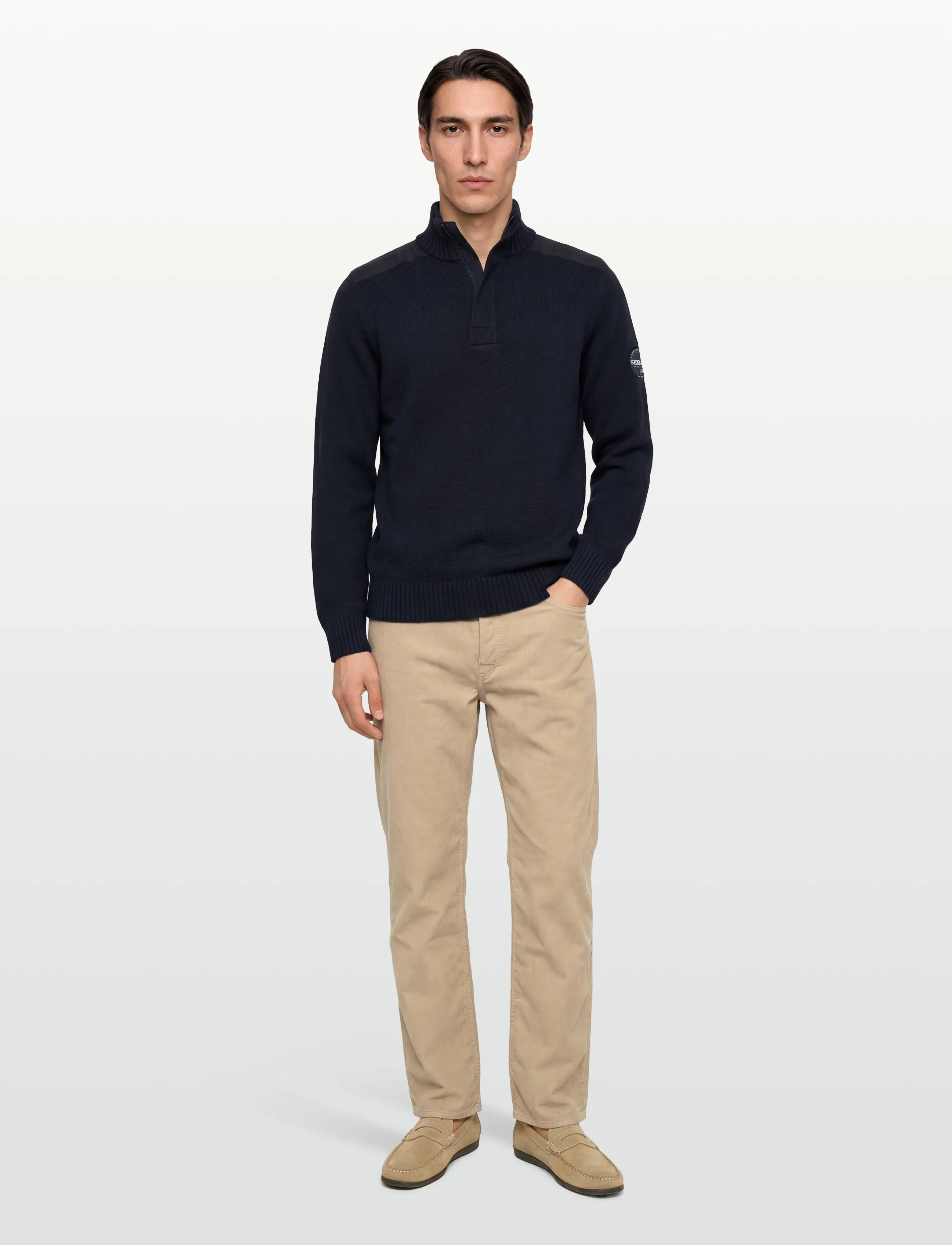 Sebago - Buck Knitted Sweater - half zip jumpers - navy - 0