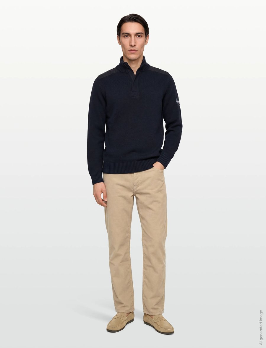 Sebago - Buck Knitted Sweater - halfzip strik - navy - 0