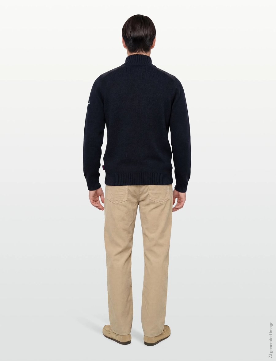Sebago - Buck Knitted Sweater - halfzip strik - navy - 4